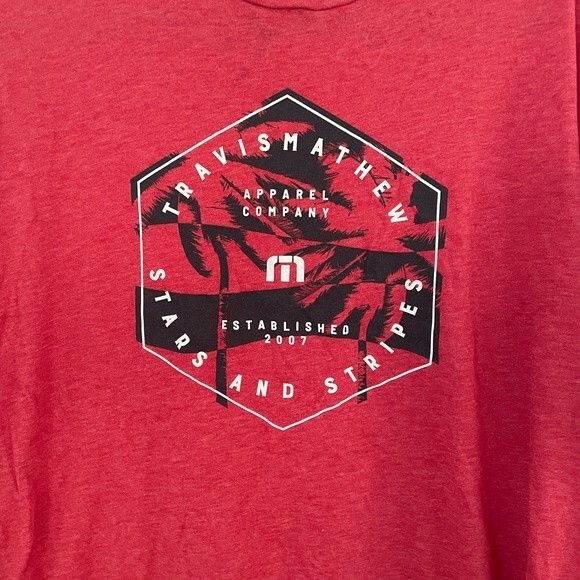 Travis Mathews mens red short sleeve shirt size xxl - Picture 3 of 5